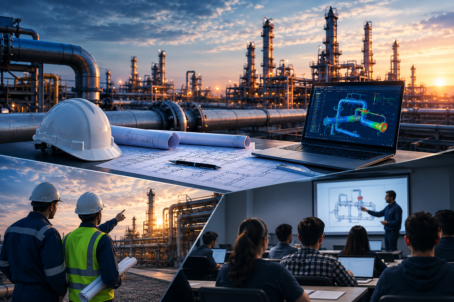 Piping stress engineering across refinery fieldwork, pipe analysis software and professional classroom training